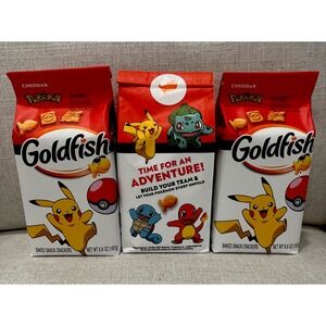 Lot Of 3 Pokemon Limited Edition Pikachu Goldfish Crackers 6.6 oz New Sealed HTF